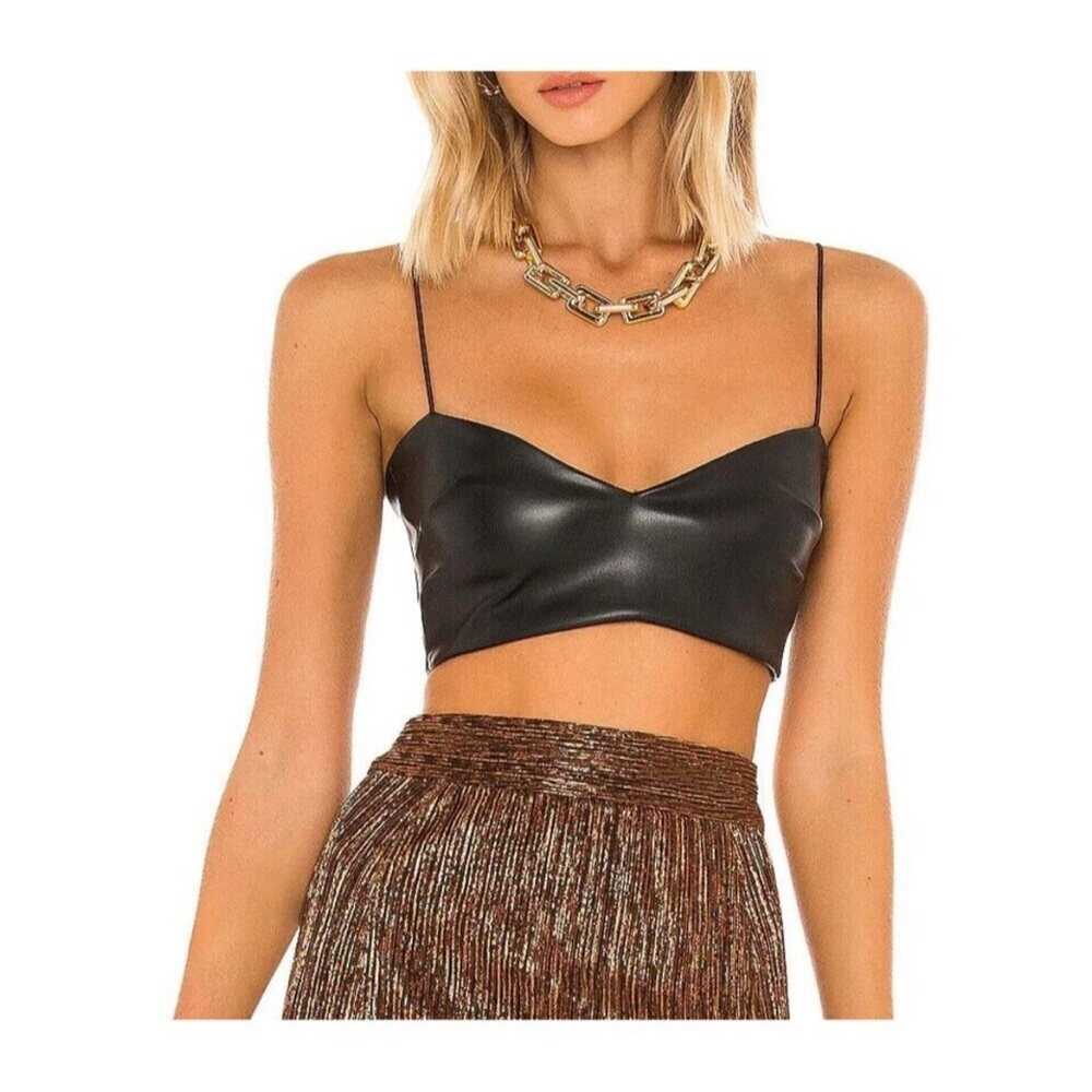 Nookie Black Faux Leather Back Zip Rhea
Crop Top